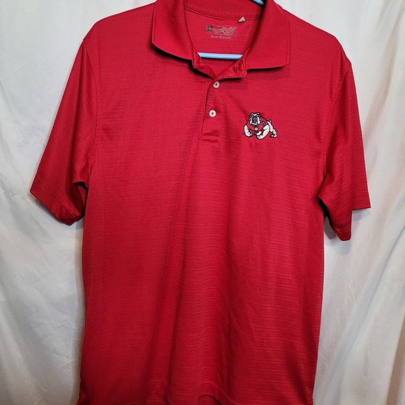 Fresno State Bulldogs Polo Shirt Embroidered Chest Logo Red Size Med - Picture 1 of 5